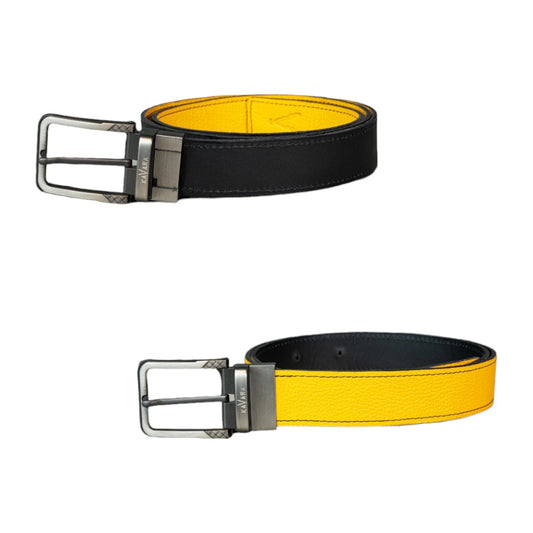 Cinto Doble Faz Amarillo Granulado con Negro Mate