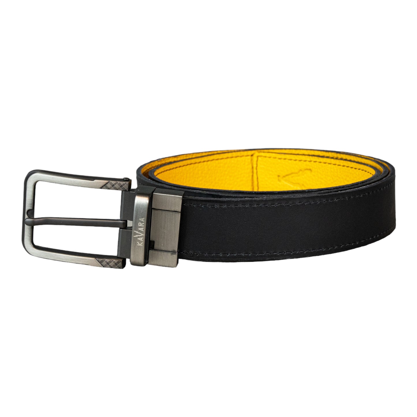 Cinto Doble Faz Amarillo Granulado con Negro Mate