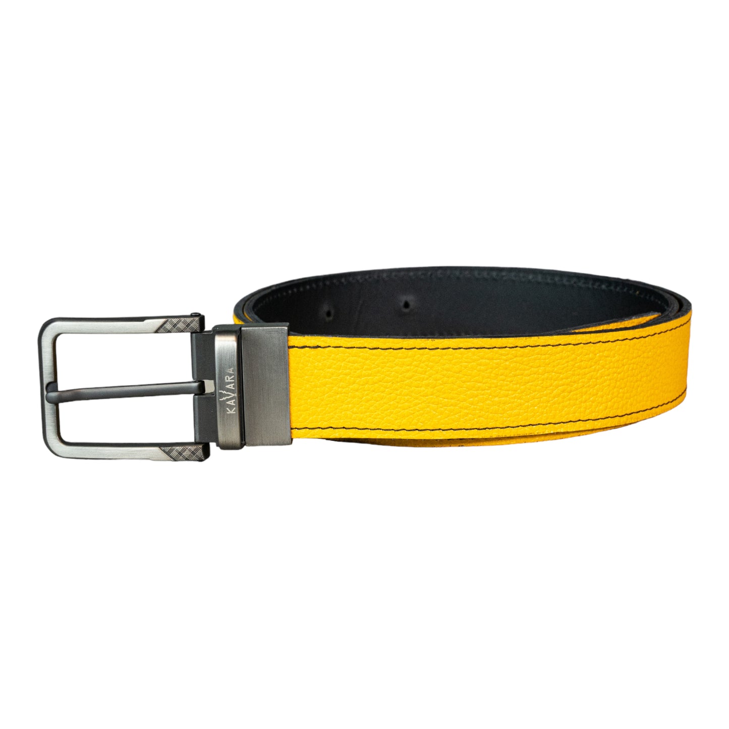 Cinto Doble Faz Amarillo Granulado con Negro Mate