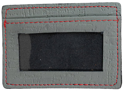 Tarjetero Model S Gris Egipcio con Costuras Rojas