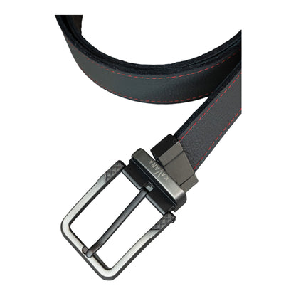 Cinto Doble Faz Gris Granulado con Negro Egipcio
