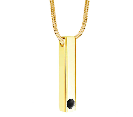 Cadena Ajustable con Barra 3D / Te amo en 100 Idiomas Oro18K