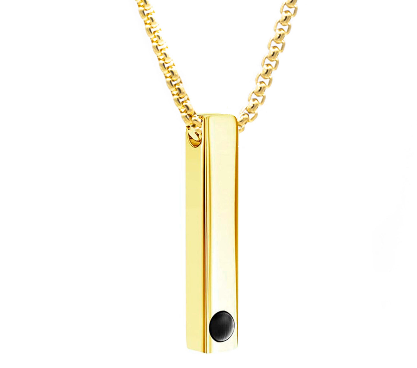 Cadena Pearl con Barra 3D / Te amo en 100 Idiomas Oro18K